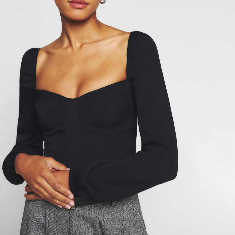 Reformation Reign black smocked top